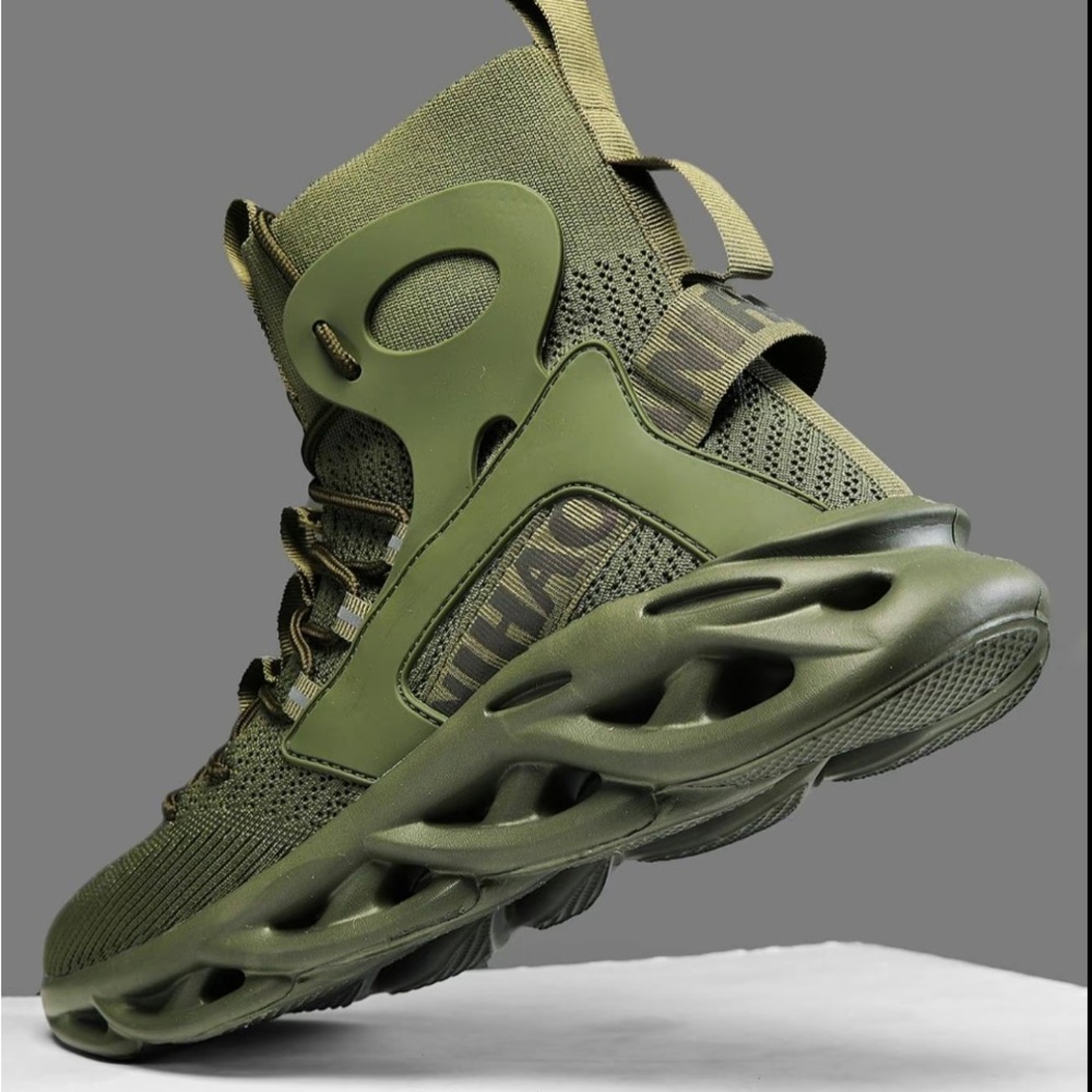 Green High-Top Men's Shoes